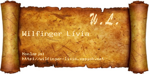 Wilfinger Lívia névjegykártya